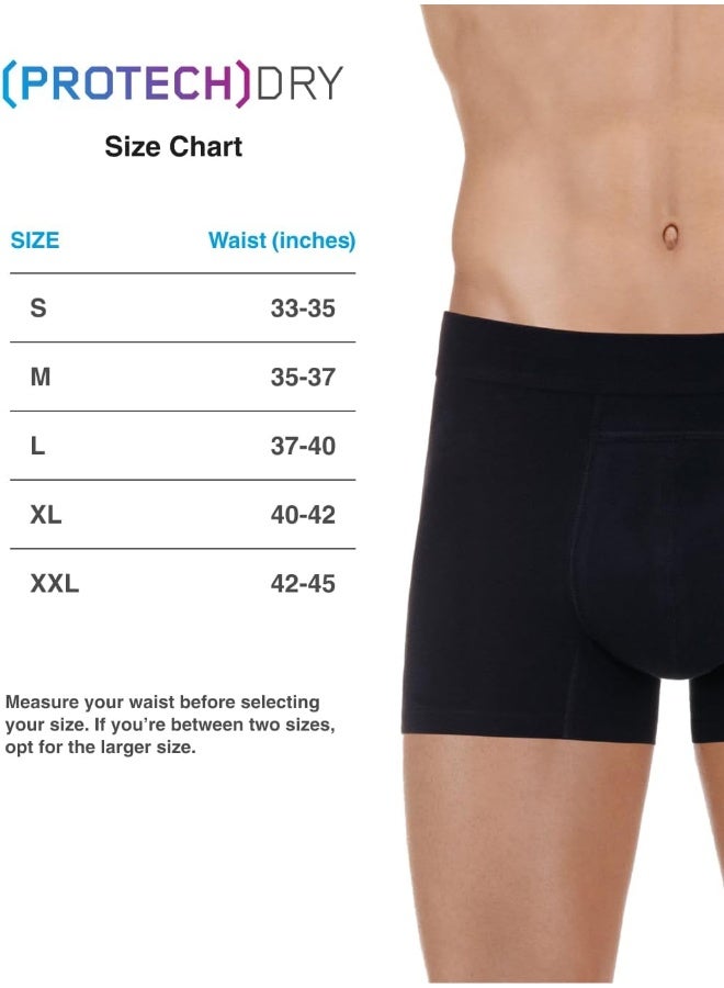 PROTECHDRY Washable Urinary Incontinence Cotton Boxer Brief Underwear with Front Absorbent Area - Image 3